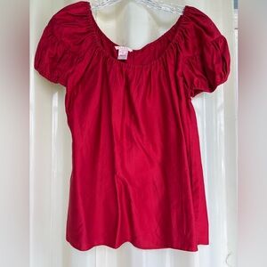 Red Pink Tartan Blouse Size Medium